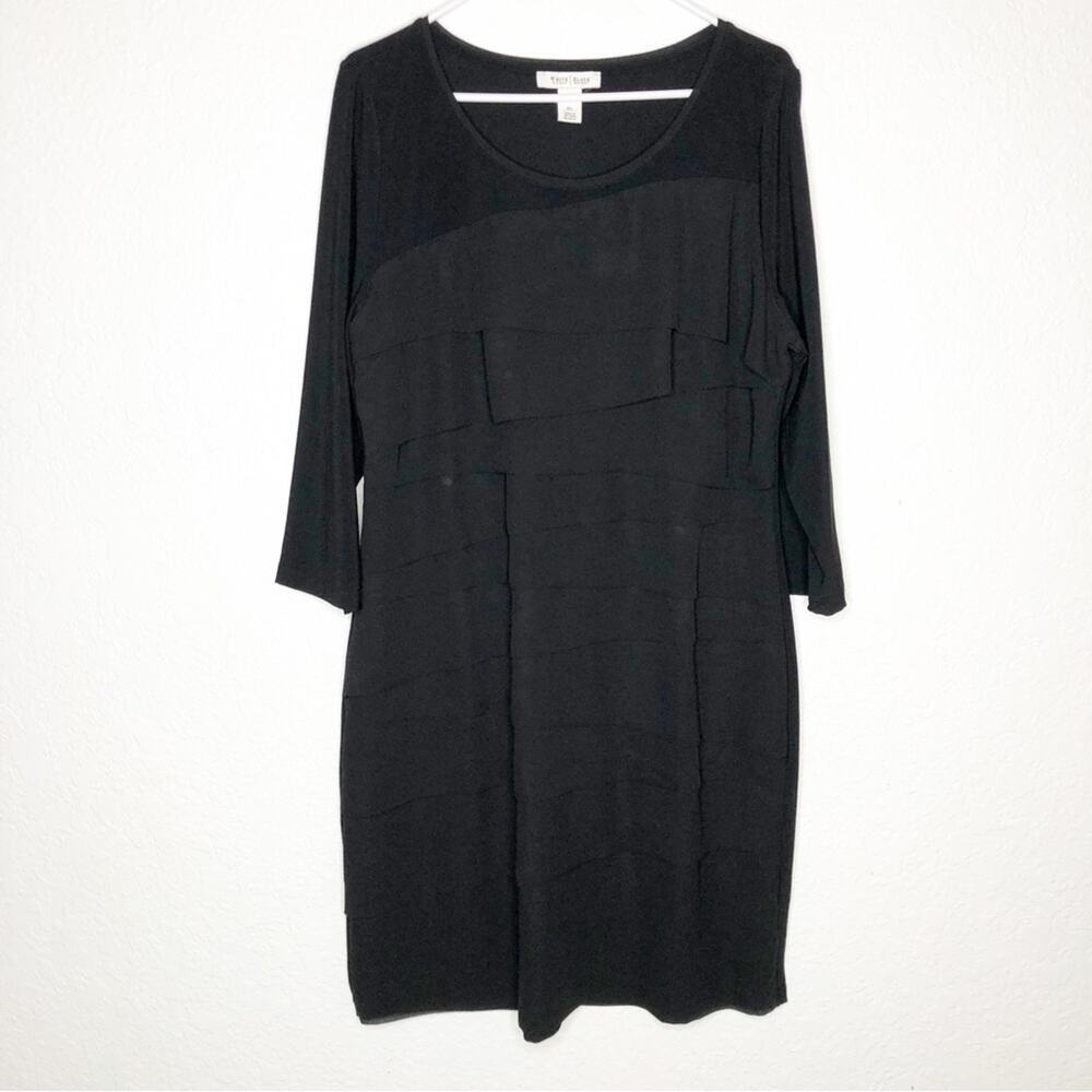 WHBM black layered tiered shift dress size Extra Large‎ XL